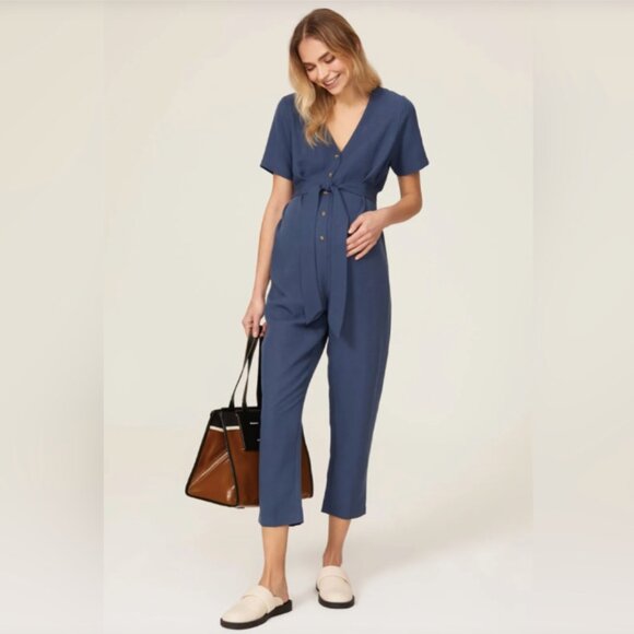 Hatch Noelle Jumpsuit in Blue - Picture 1 of 4